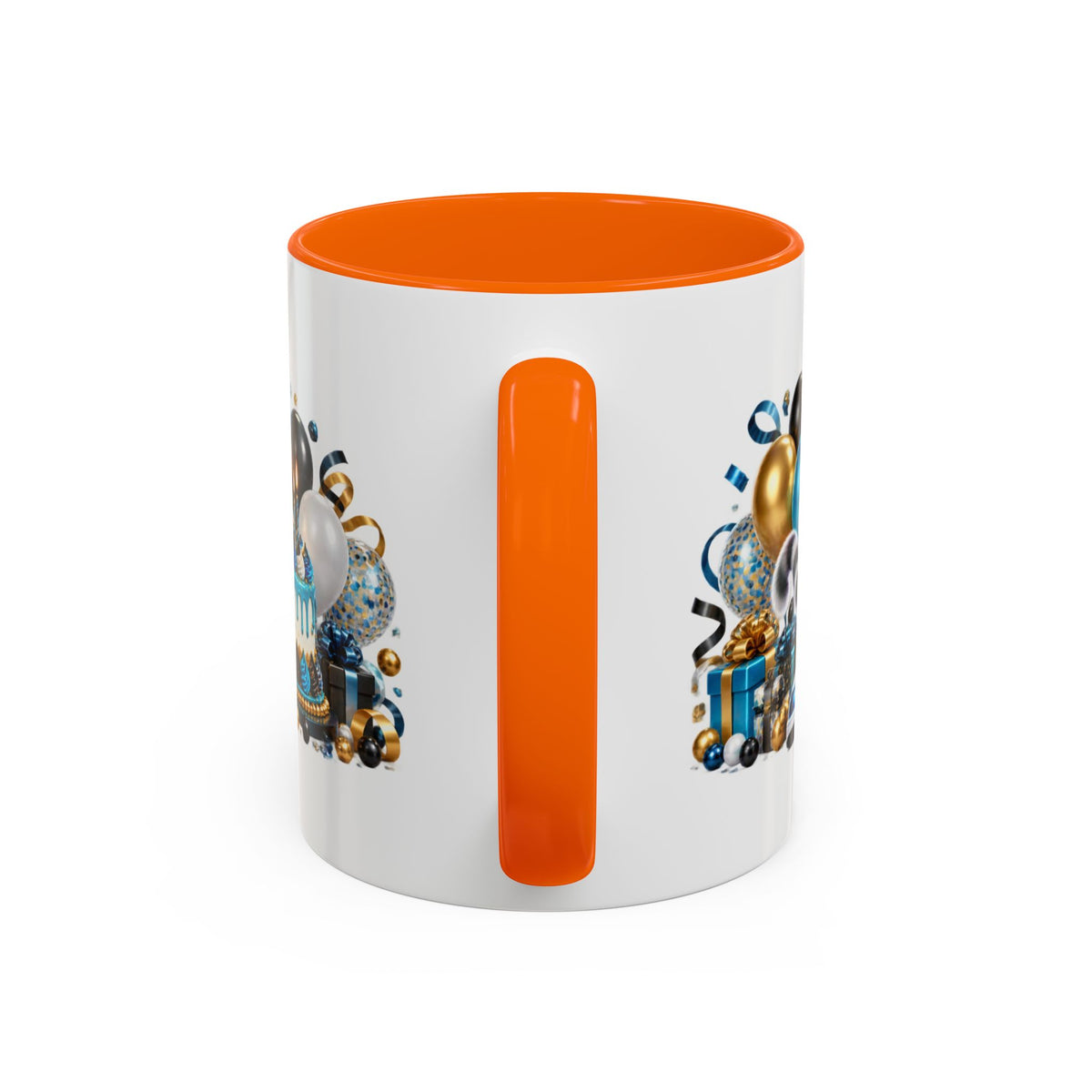 Happy Birthday White Tiger Mug – Colorful 3D Birthday Gift – White Coffee Mug
