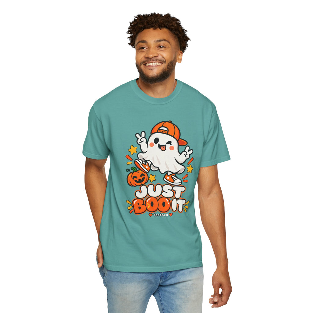 Just Boo It Halloween T-Shirt | Cute Skater Ghost Graphic Tee