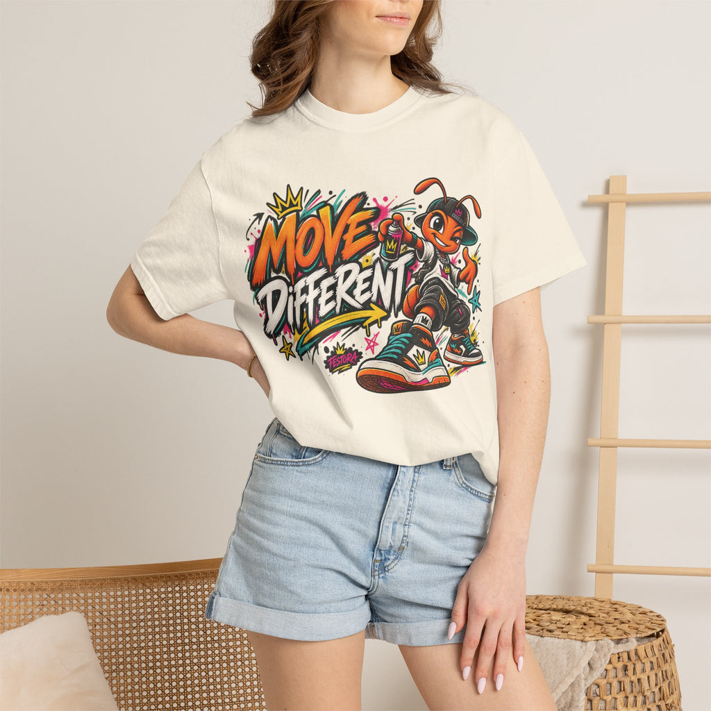 Move Different Graphic T-Shirt — Streetwear Skate Ant Mascot Design