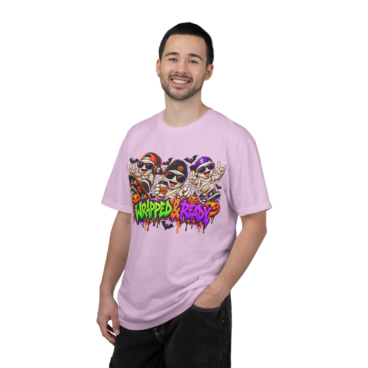 Wrapped & Ready – Halloween Mummy Crew Graphic T-Shirt