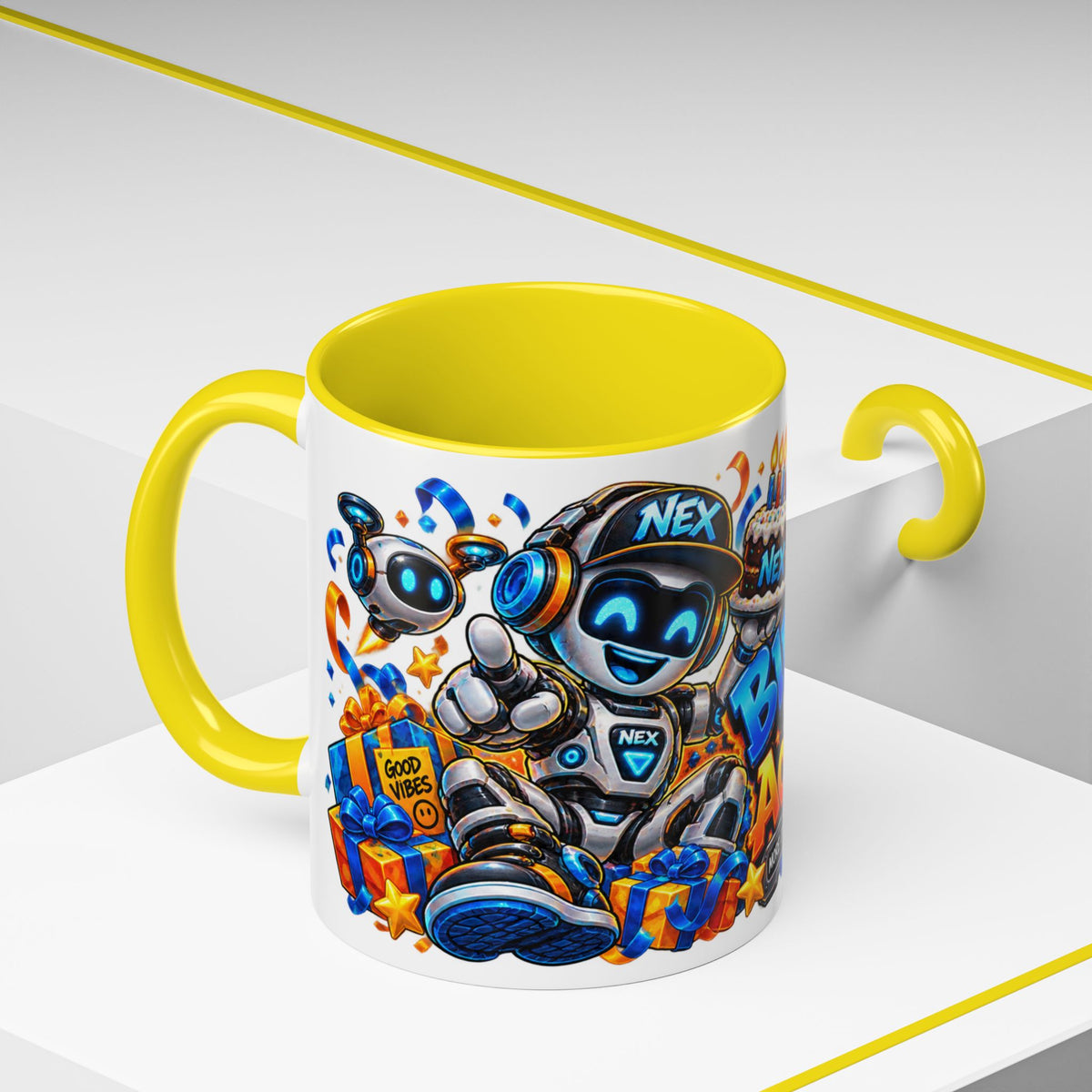 Festora Robot Birthday Mug – Birthday Mode Activated Coffee Cup