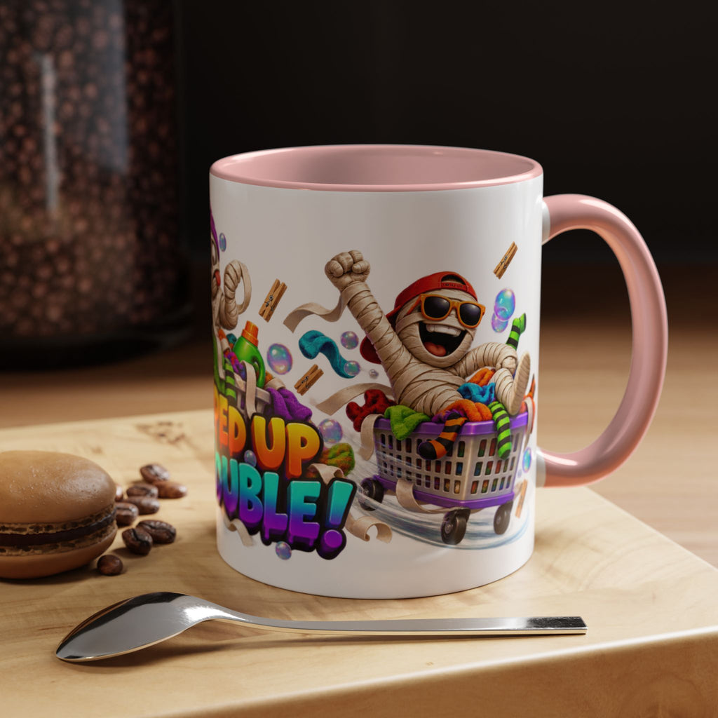 Wrapped Up in Trouble Mummy Halloween White Mug