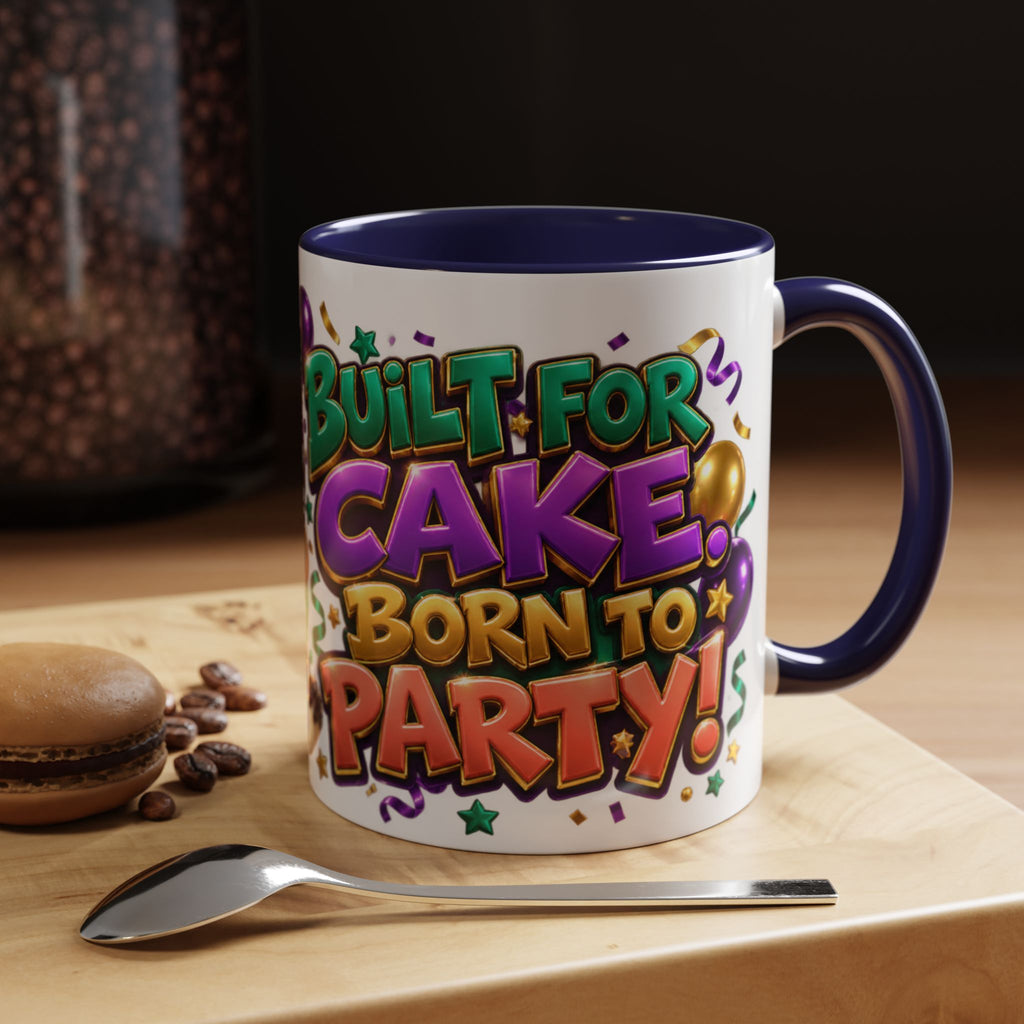 Built for Cake Born to Party French Bulldog White Mug