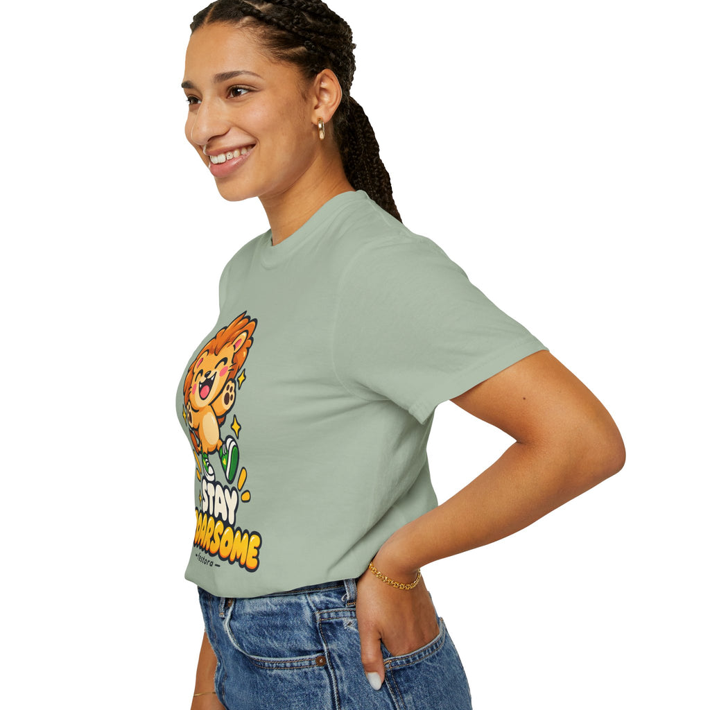 Stay Roarsome – Cute Happy Lion Graphic T-Shirt