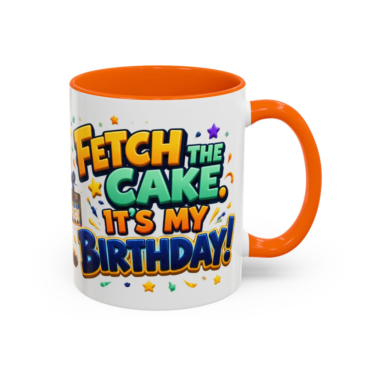 Fetch the Cake Golden Retriever Birthday White Mug
