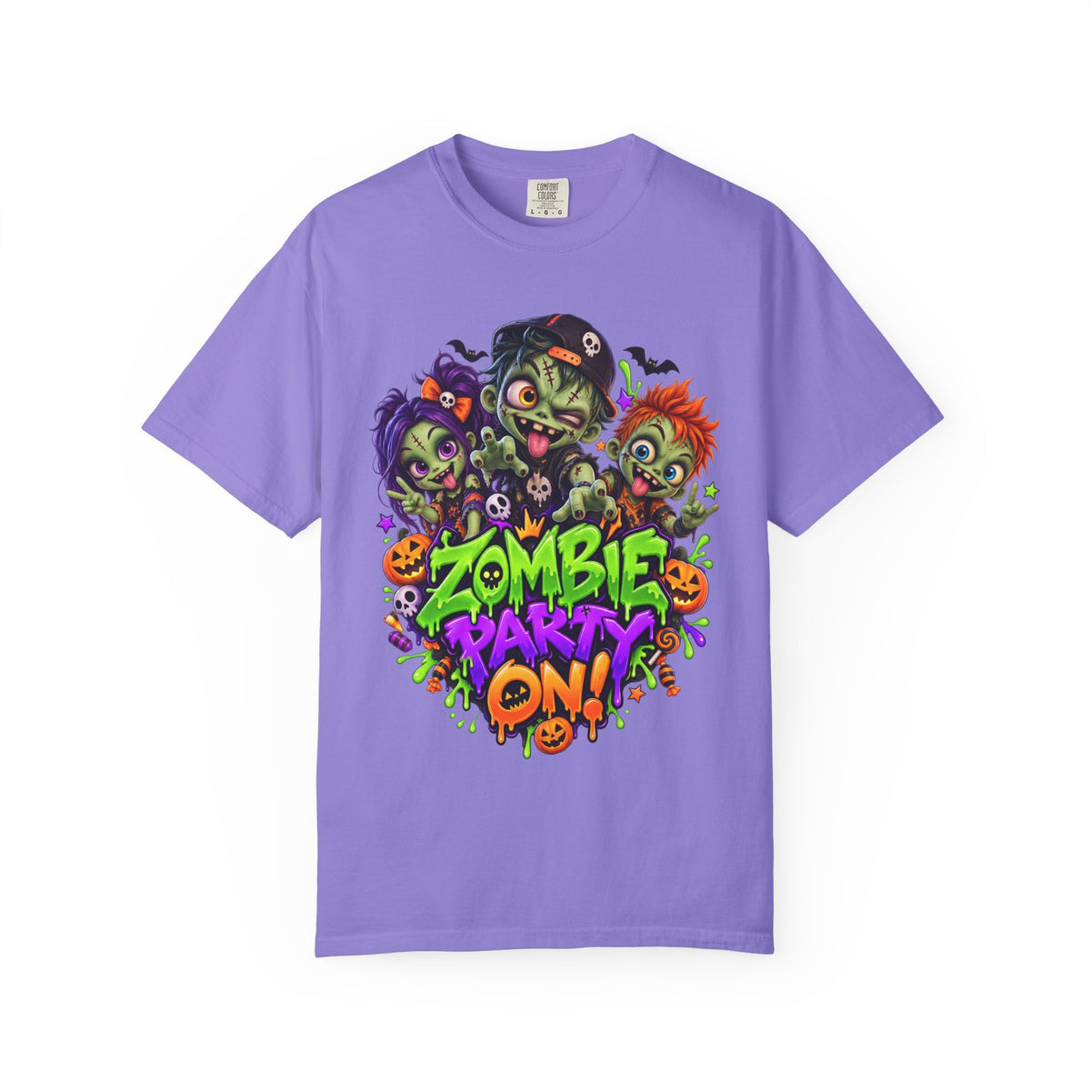 Zombie Party On! – Halloween Zombie Crew Graphic T-Shirt