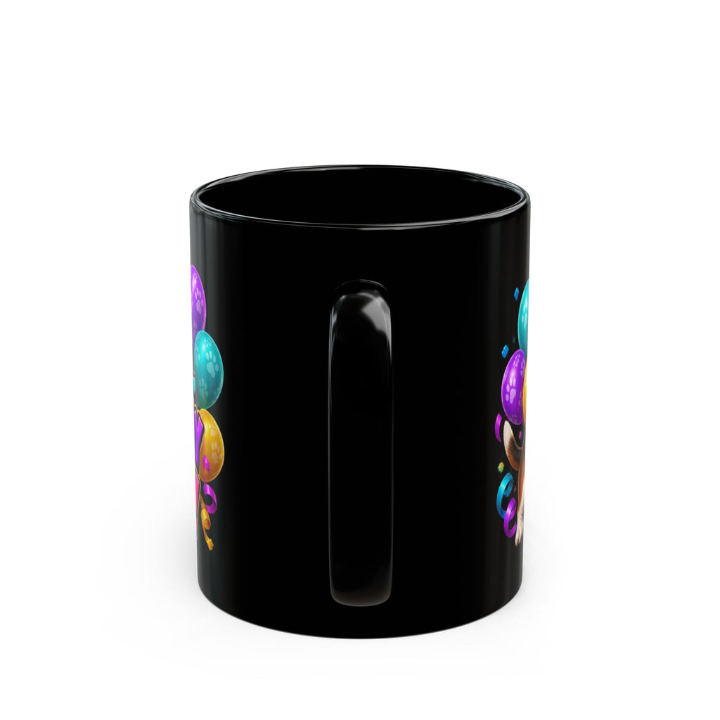 Short Legs Big Birthday Energy Basset Hound Black Mug