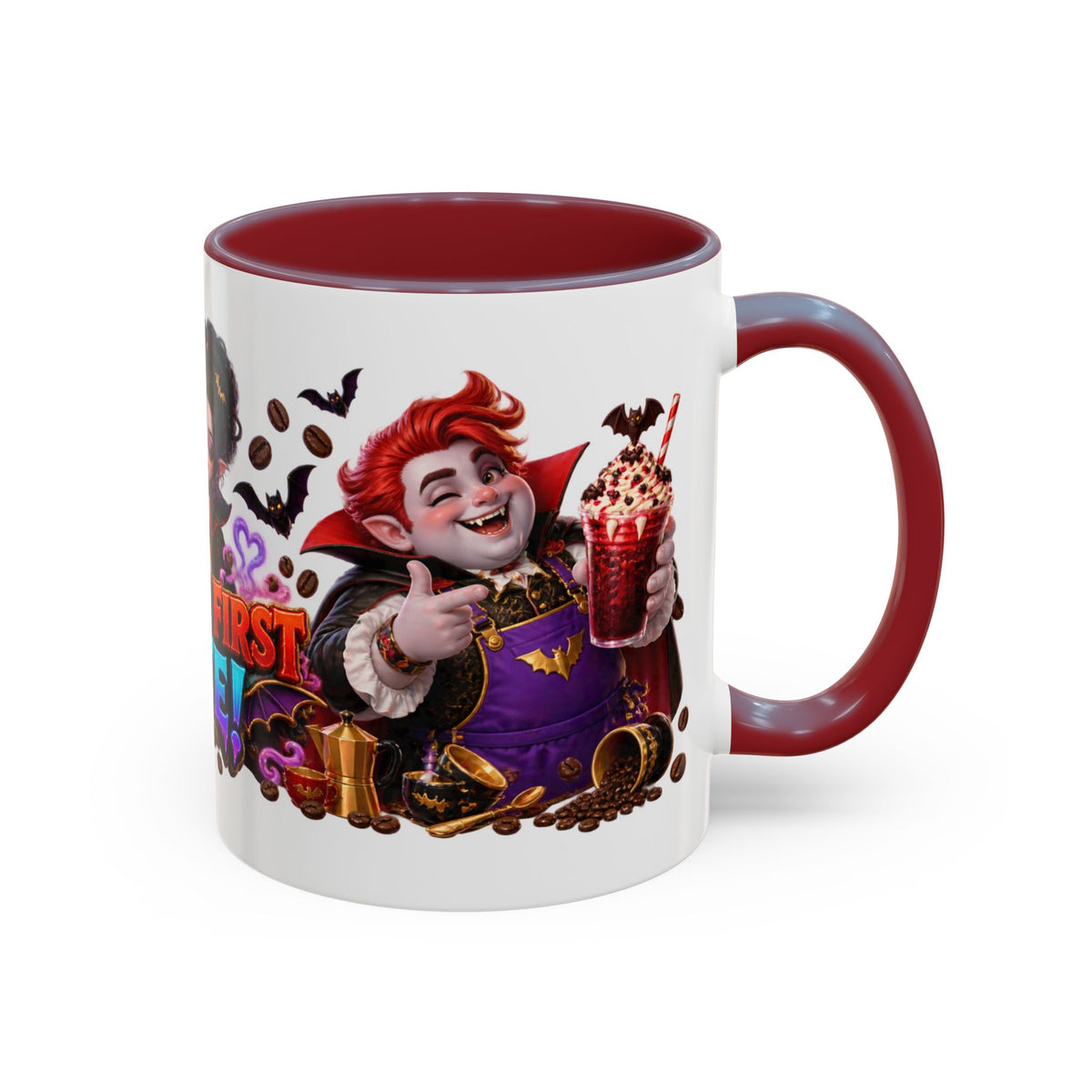 Love at First Bite Vampire Barista Halloween White Mug