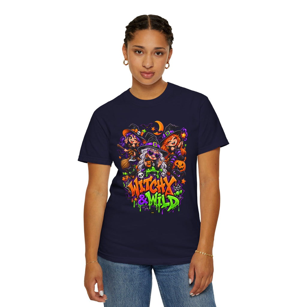 Witchy & Wild – Halloween Witch Crew Graphic T-Shirt