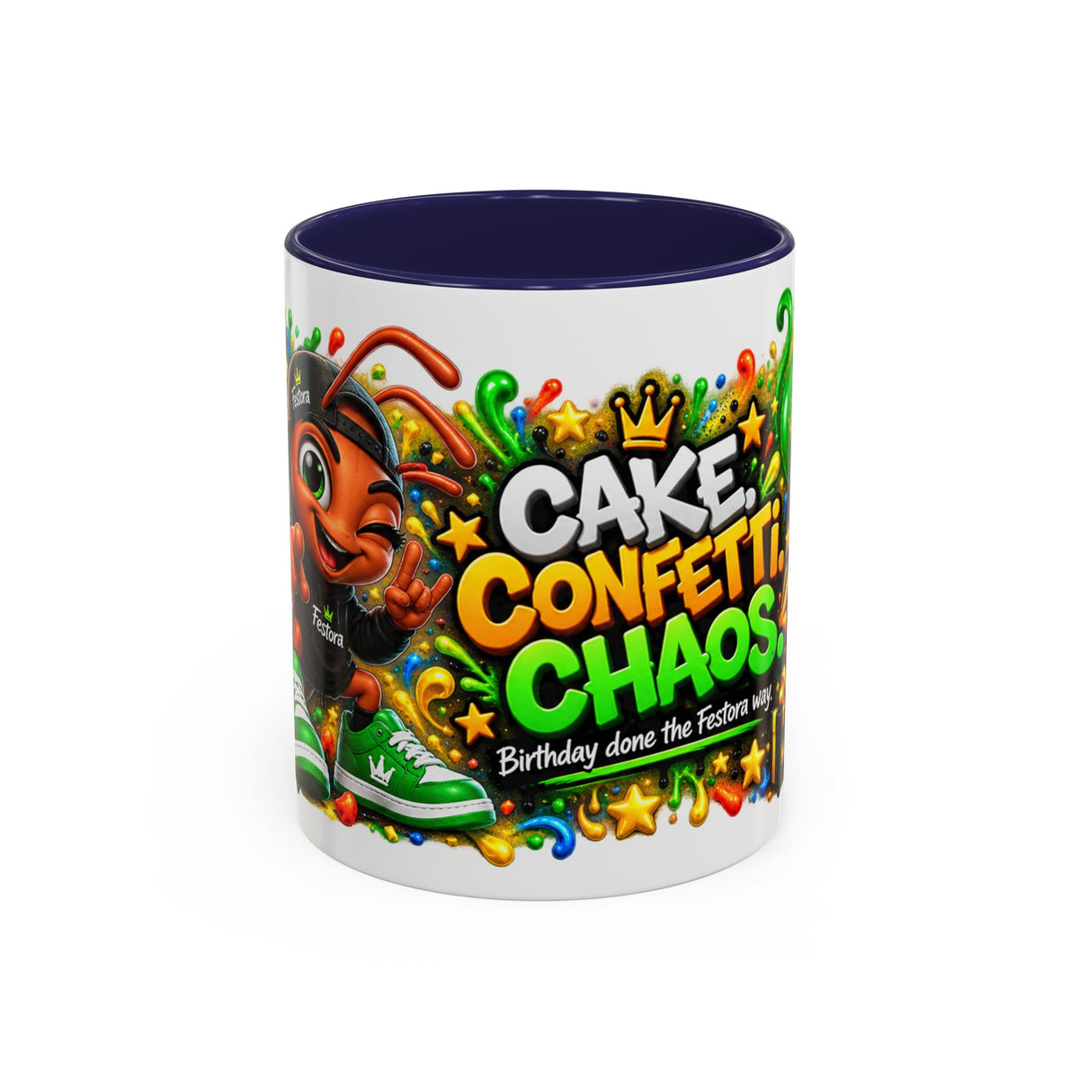 Festora Ant Birthday Mug – Cake Confetti Chaos Coffee Cup