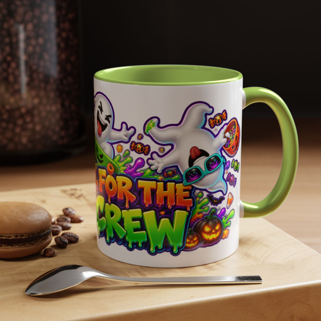 No Rest for the Boo Crew Crazy Ghosts Halloween White Mug