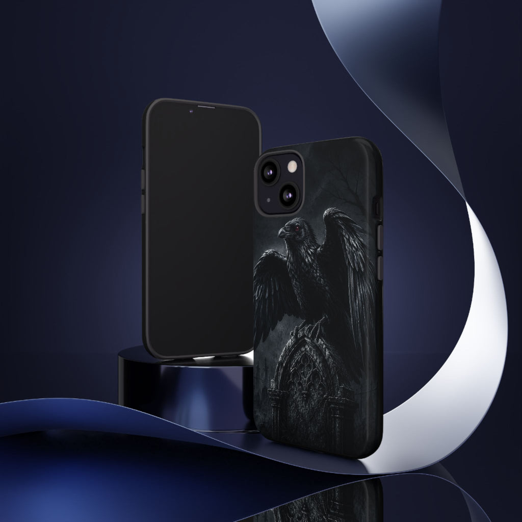 Graveyard Raven Phone Case - Gothic Red-Eyed Raven Tough iPhone Cover
