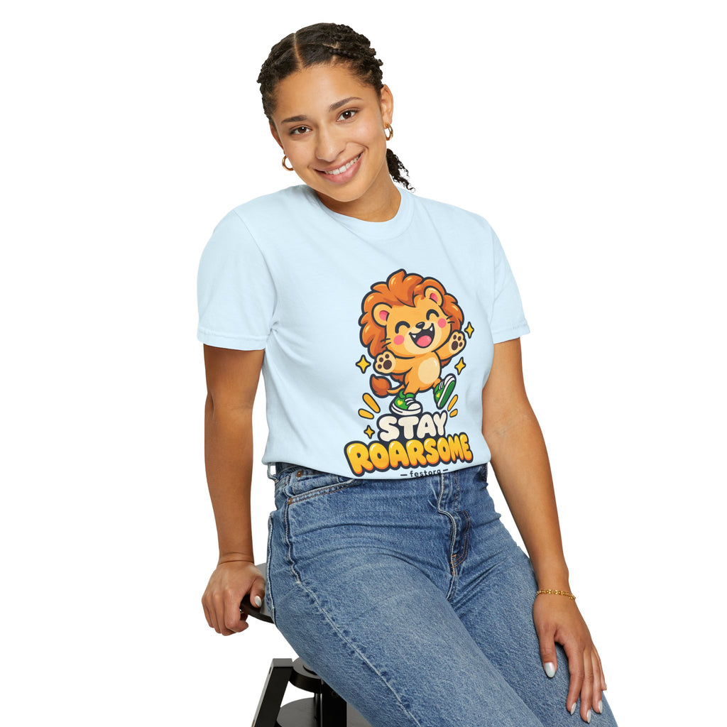 Stay Roarsome – Cute Happy Lion Graphic T-Shirt