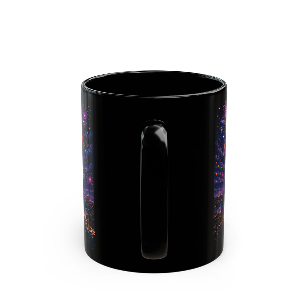 Happy Birthday Drone Delivery Mug — Novelty Black Coffee Cup (11oz)