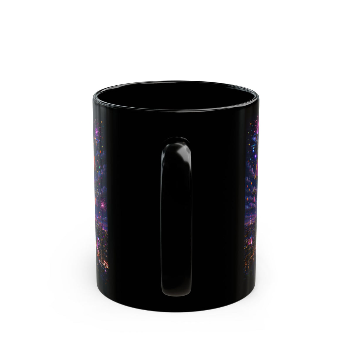 Happy Birthday Drone Delivery Mug — Novelty Black Coffee Cup (11oz)