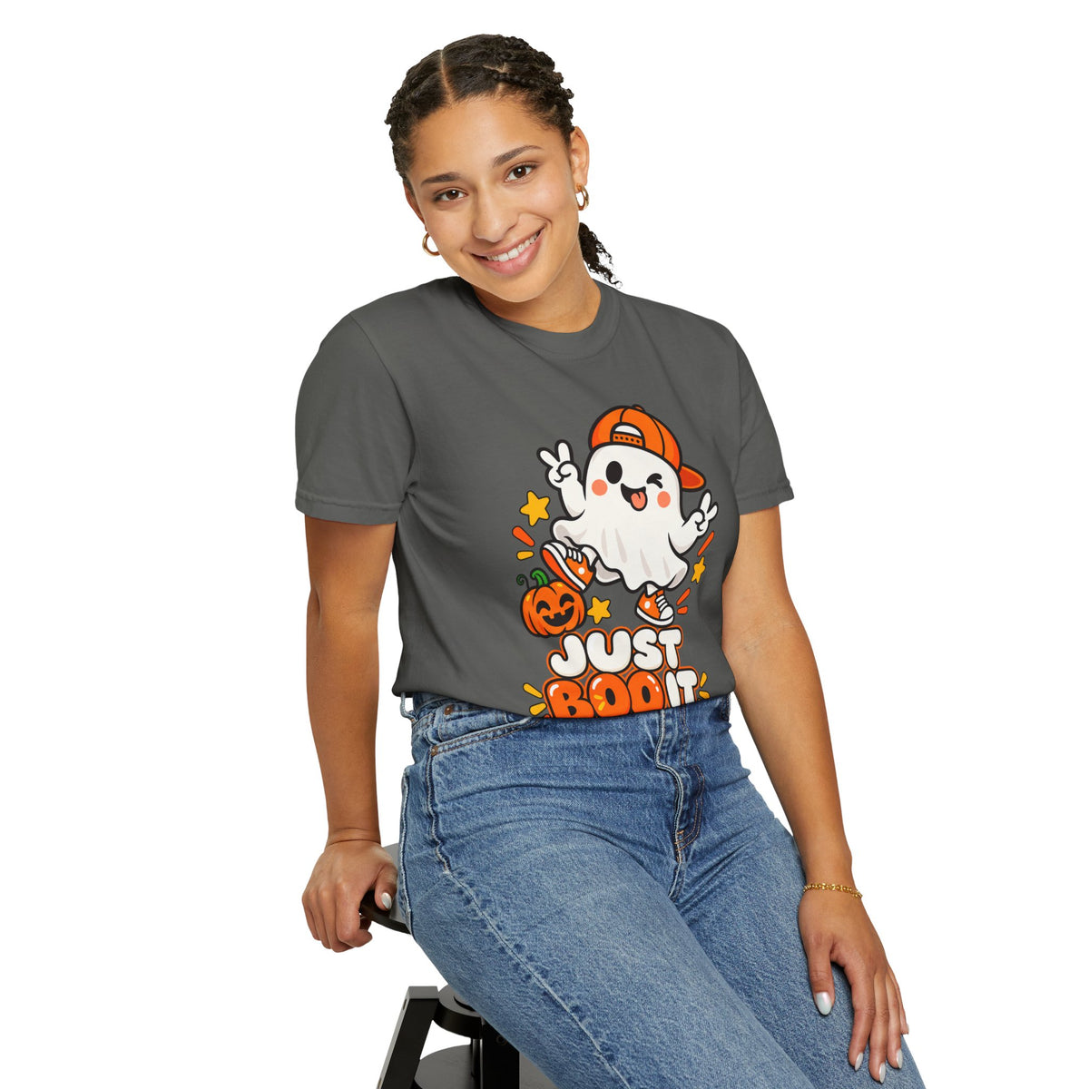 Just Boo It Halloween T-Shirt | Cute Skater Ghost Graphic Tee