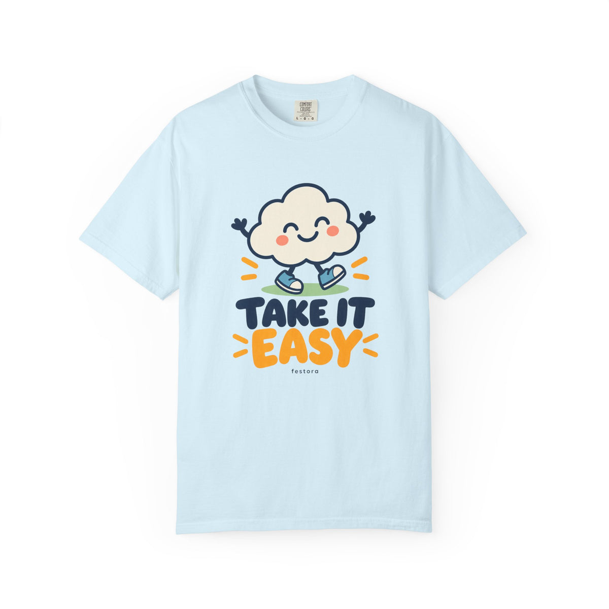 Take It Easy – Happy Cloud Graphic T-Shirt | Festora Everyday