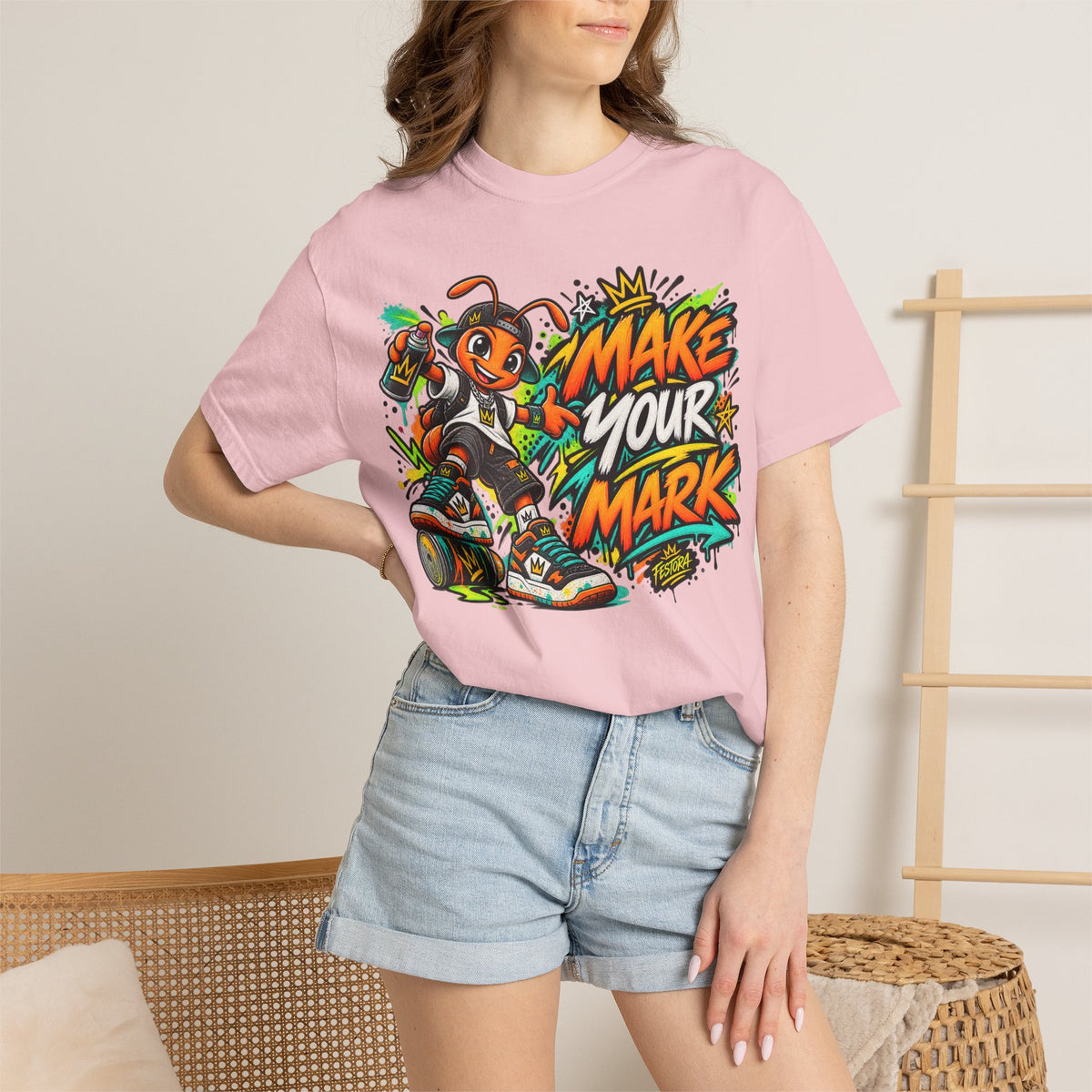 Make Your Mark  Graphic T-Shirt - Streetwear Ant Mascot Design
