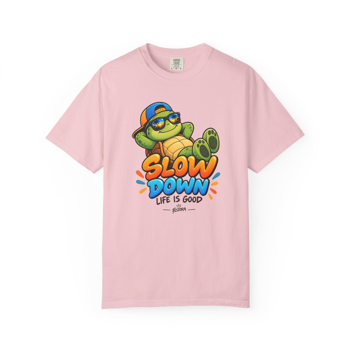 Slow Down, Life Is Good – Turtle Graphic T-Shirt | Festora Everyday