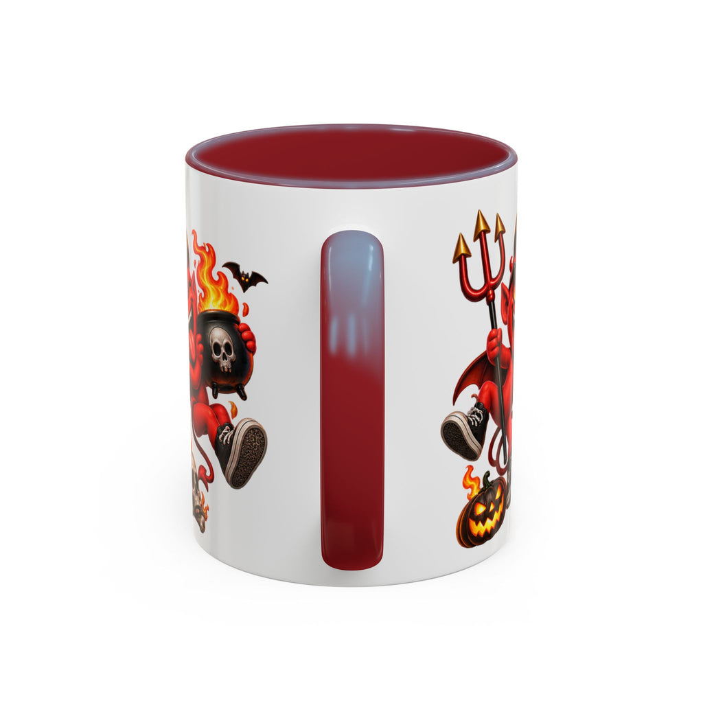 Too Hot for Halloween White Mug – Funny Devils, Flames & Spooky Design