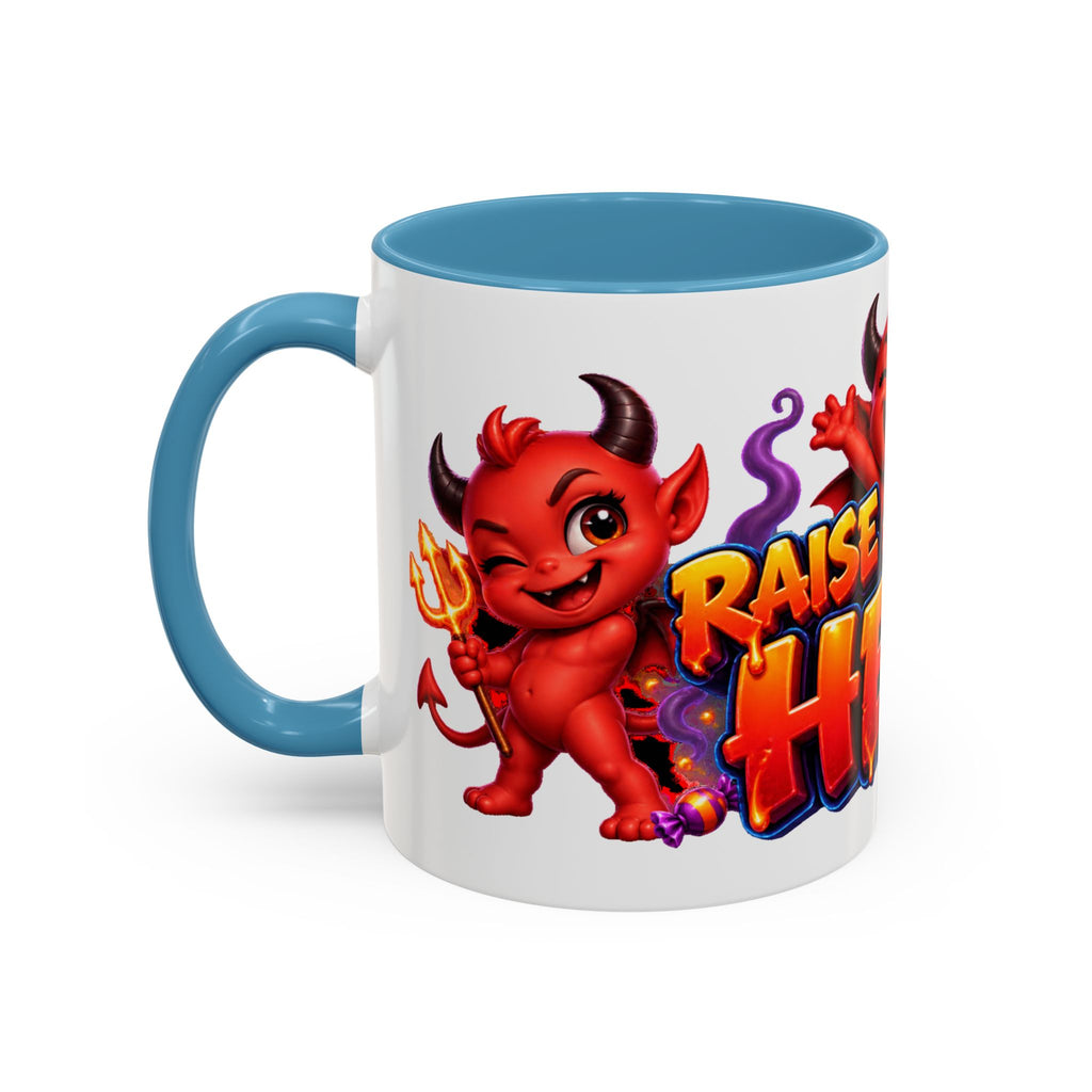Raise a Little Hell Cute Devils Halloween White Mug