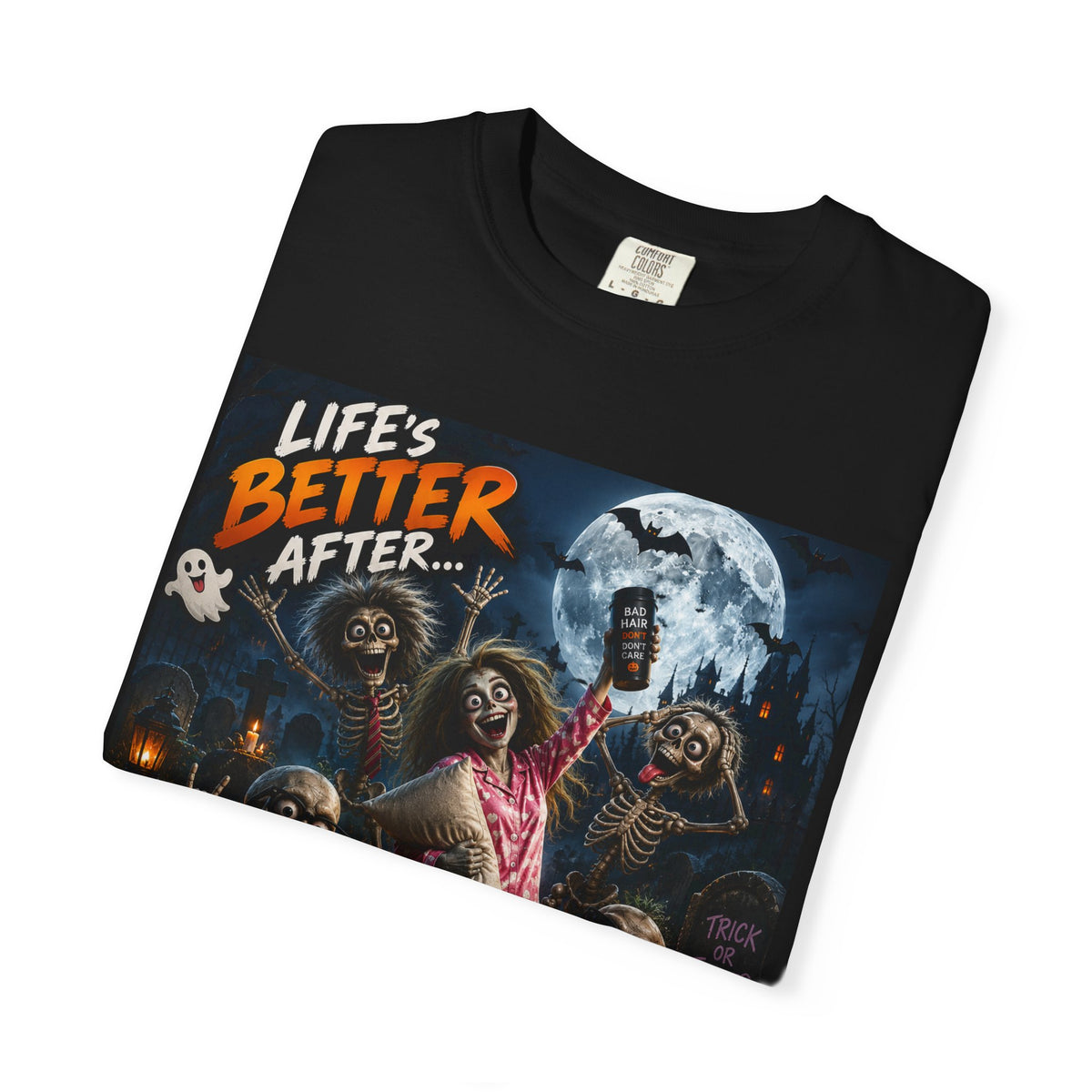 Halloween Zombies T-Shirt — "Life's Better After..." Spooky Pumpkin Graphic Tee
