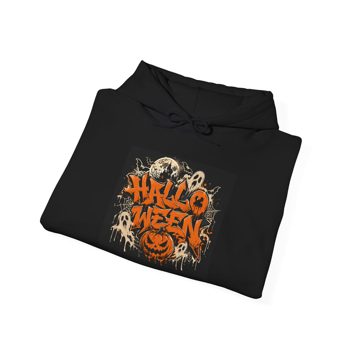 Halloween Graffiti Hoodie - Spooky Ghosts & Pumkin Graphic Sweatshirt