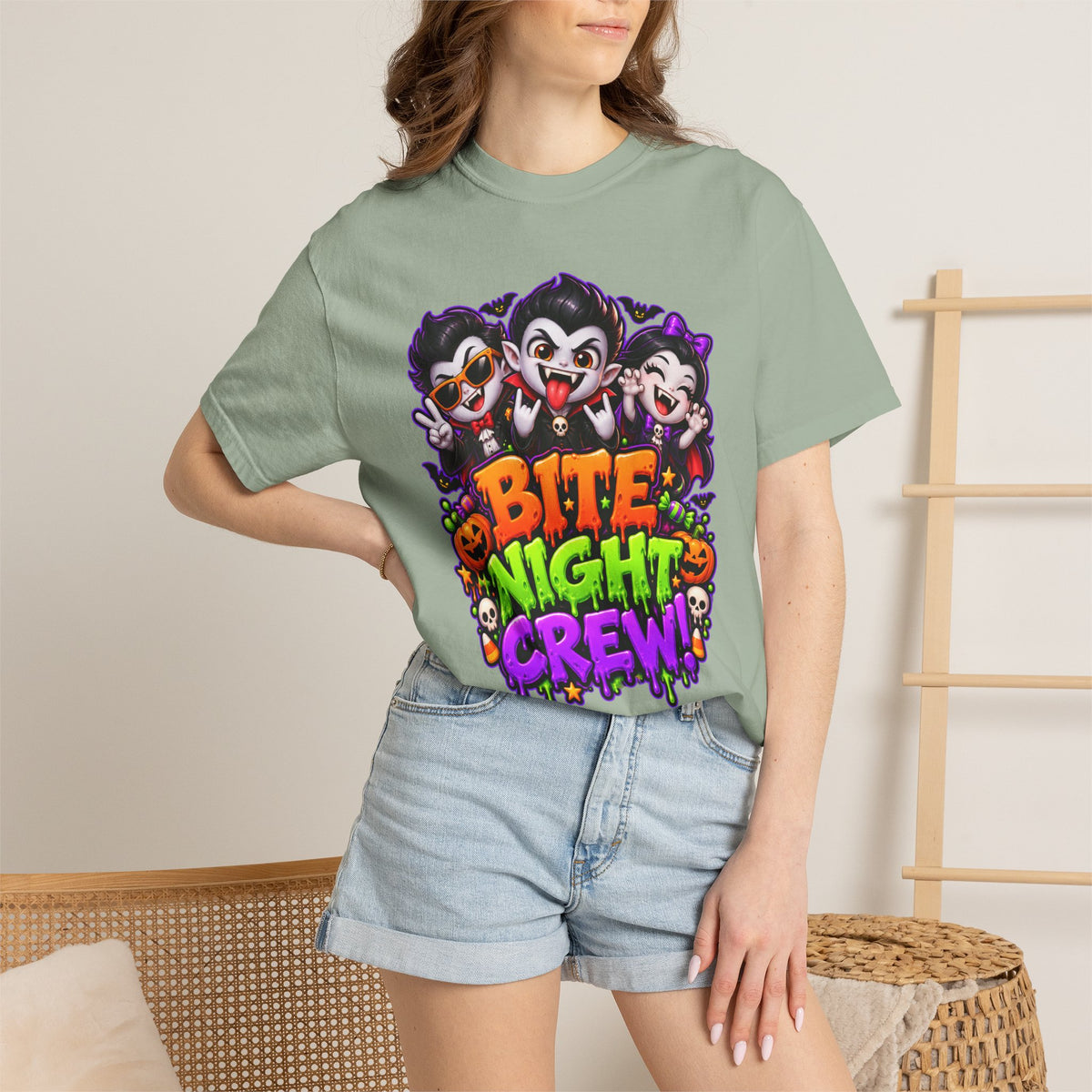 Bite Night Crew Halloween T-Shirt – Funny Vampire Graphic Tee