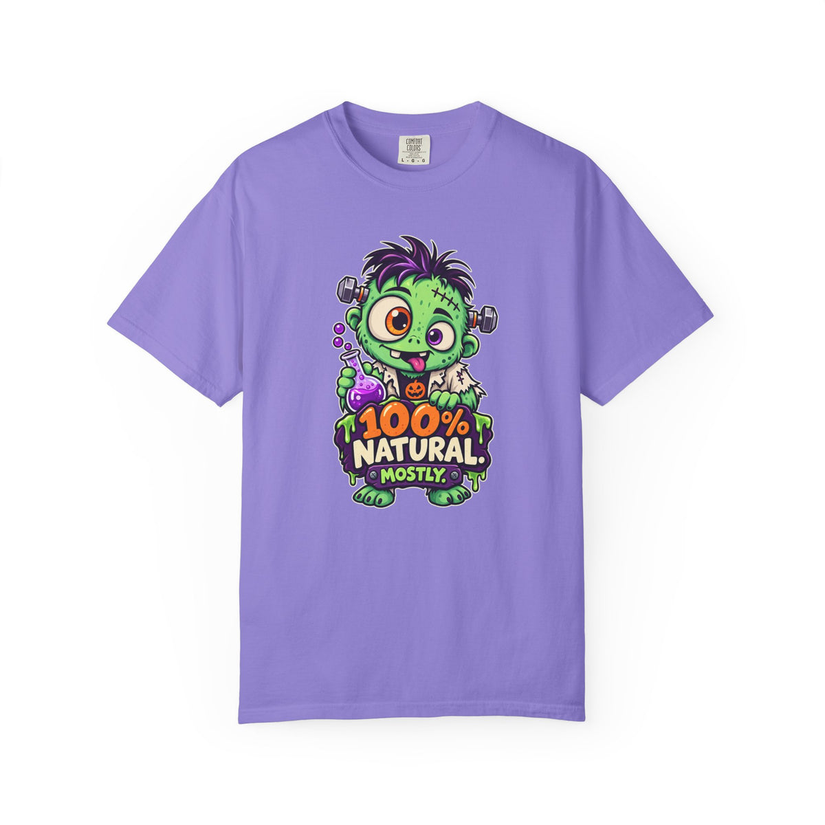 100% Natural. Mostly. – Cute Halloween Lab Monster T-Shirt