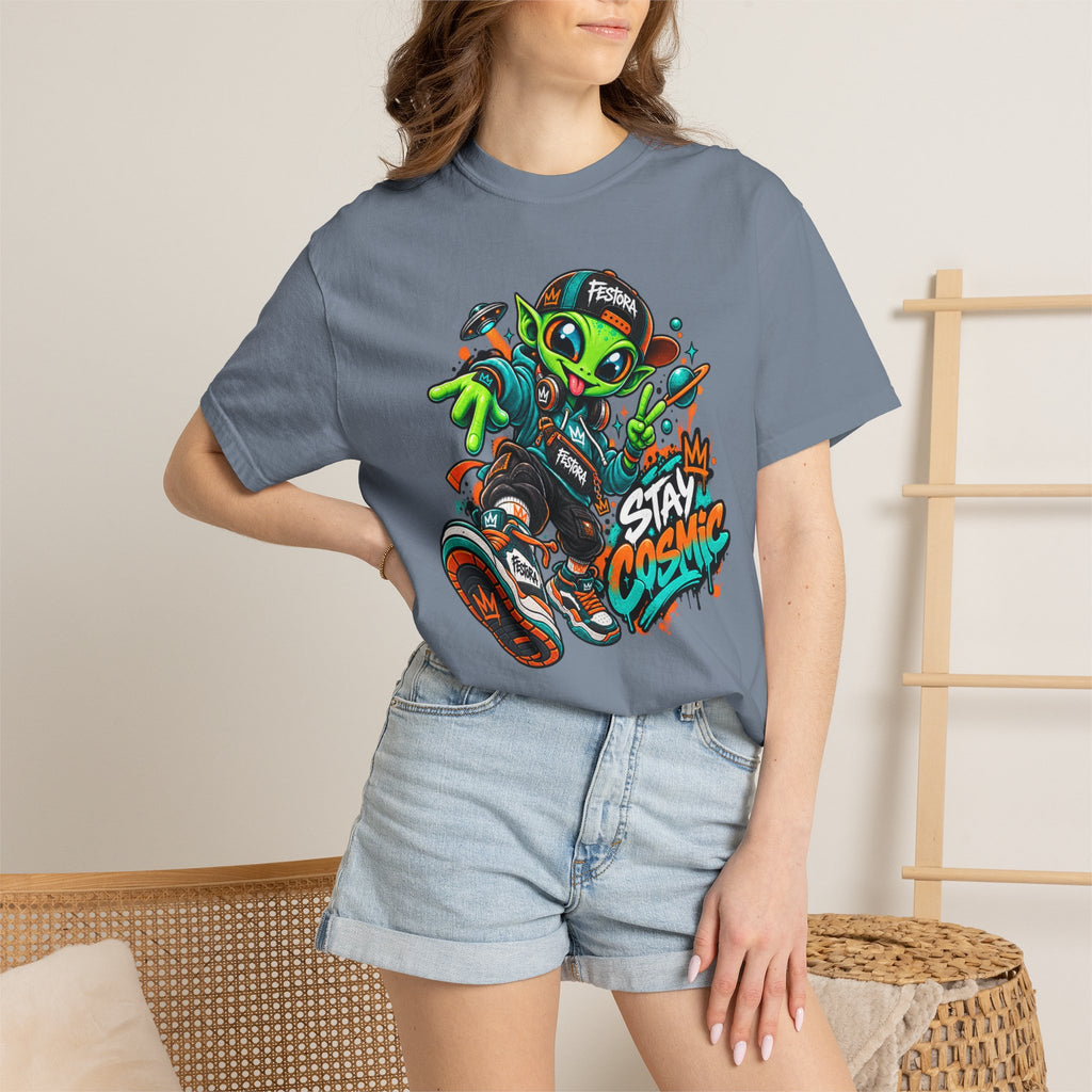Alien Streetwear T-Shirt — “Stay Cosmic” Graphic Tee
