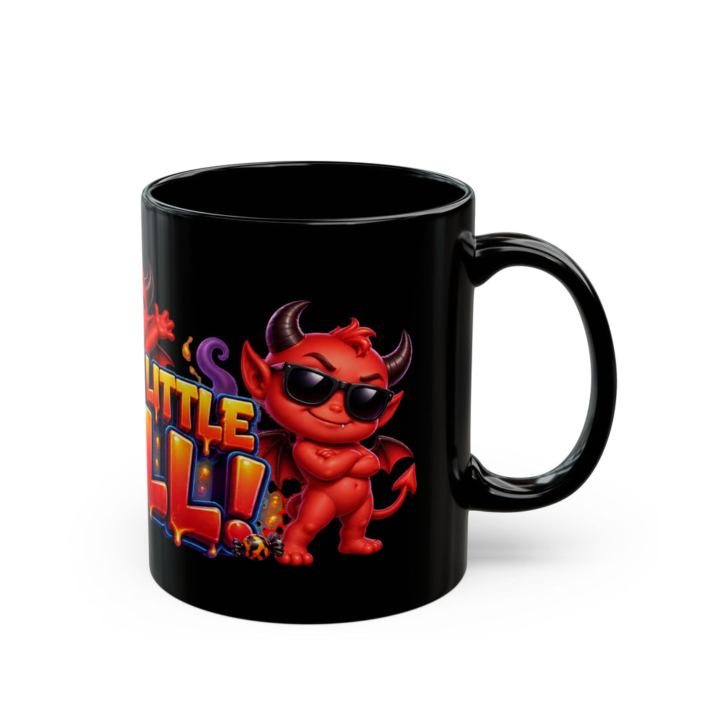 Mischievous Little Devil Halloween Black Mug