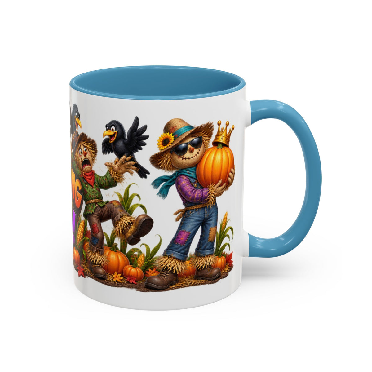 Outstanding in Our Field Funny Scarecrow Halloween White Mug