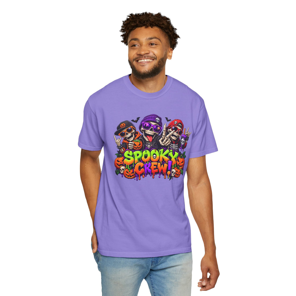 Spooky Crew Halloween T-Shirt – Funny Skeleton Graphic Tee