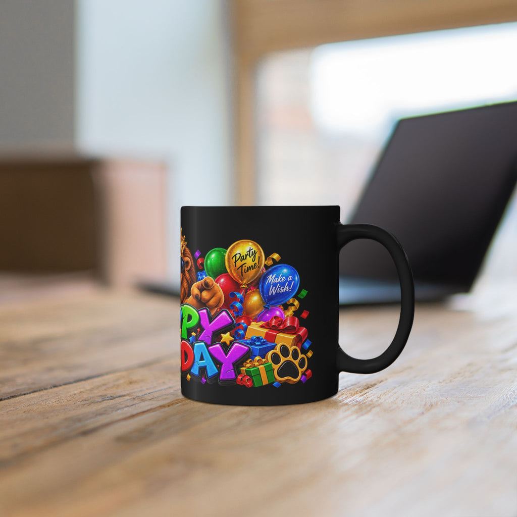 Lion Happy Birthday Mug – Bold 3D King of the Party Design