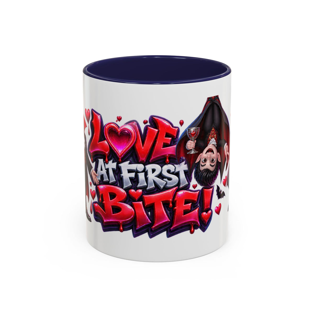 Love at First Bite Funny Vampire Halloween White Mug