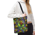 Cosmic Jellyfish Tote Bag – Neon Deep-Sea Galaxy Beach Tote