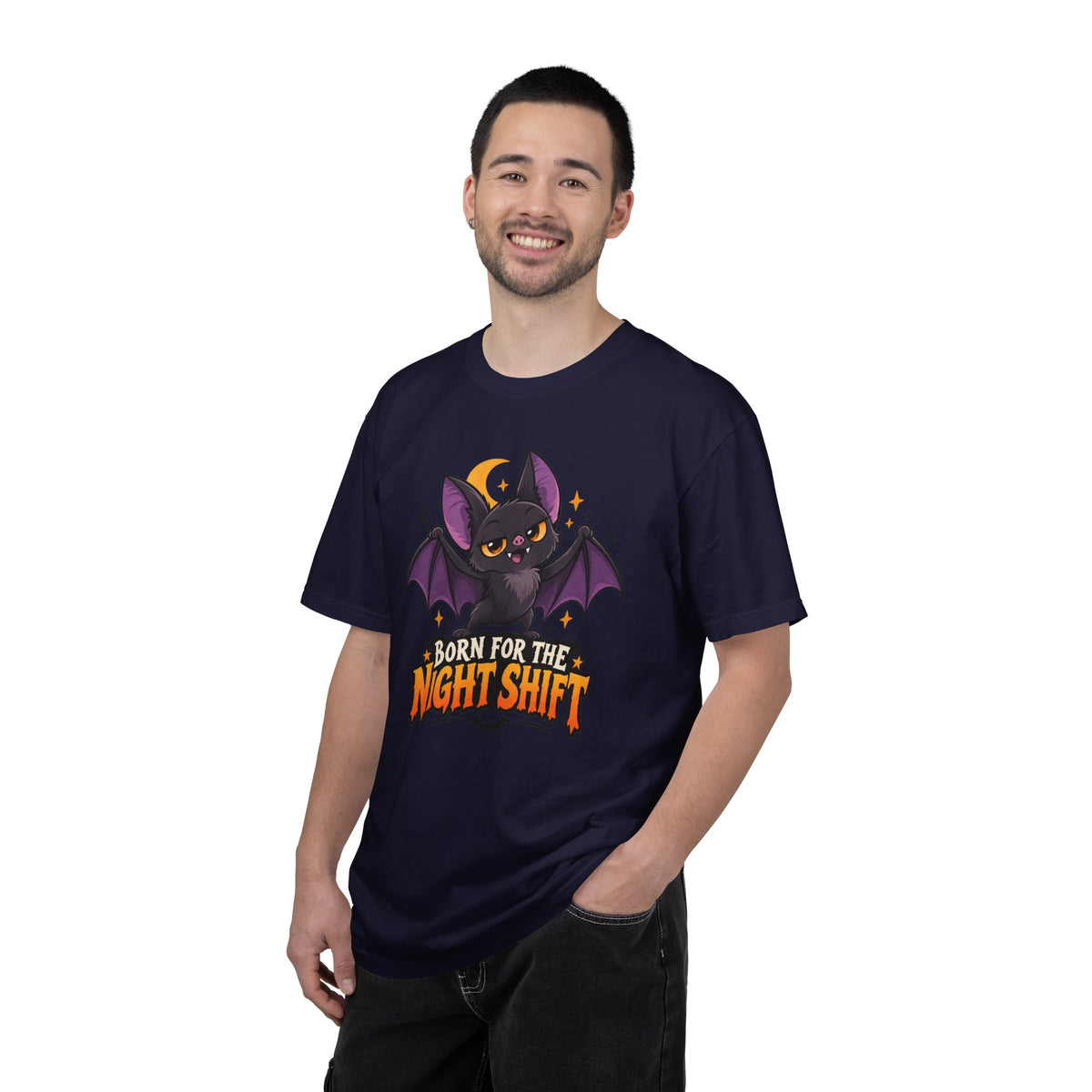 Born for the Night Shift – Cute Halloween Bat T-Shirt