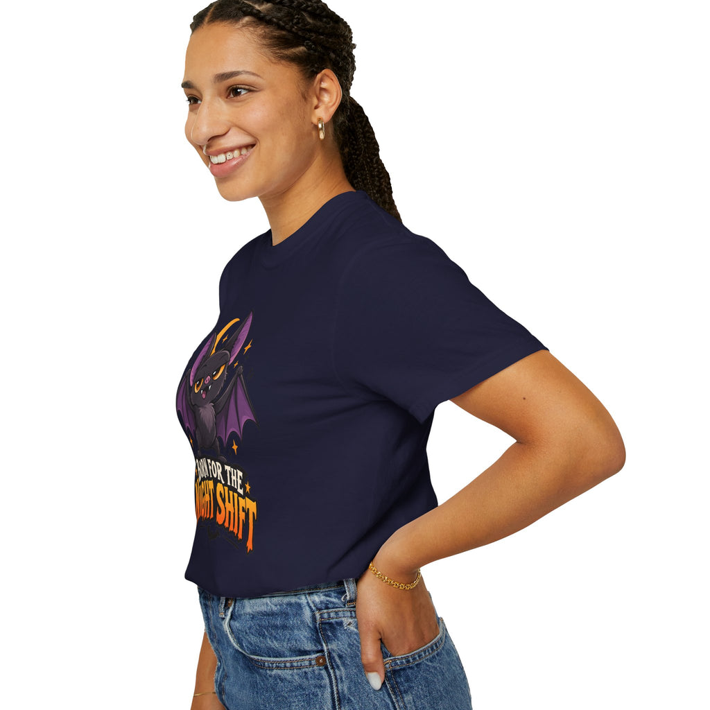 Born for the Night Shift – Cute Halloween Bat T-Shirt