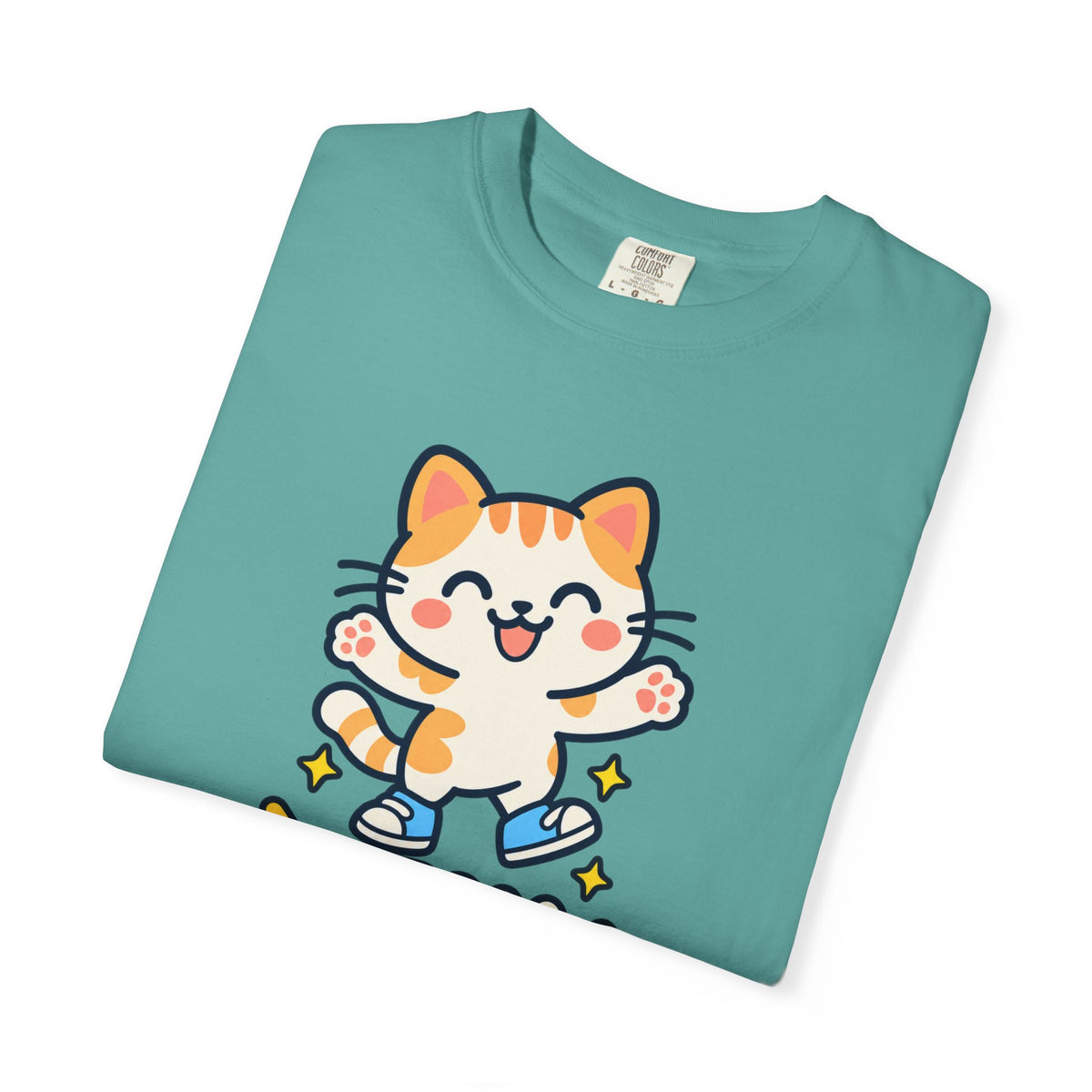 Stay Pawsitive – Cute Happy Cat Graphic T-Shirt