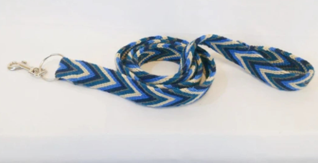 Blue Handmade Wayuu Dog Leash – Woven Pet Lead