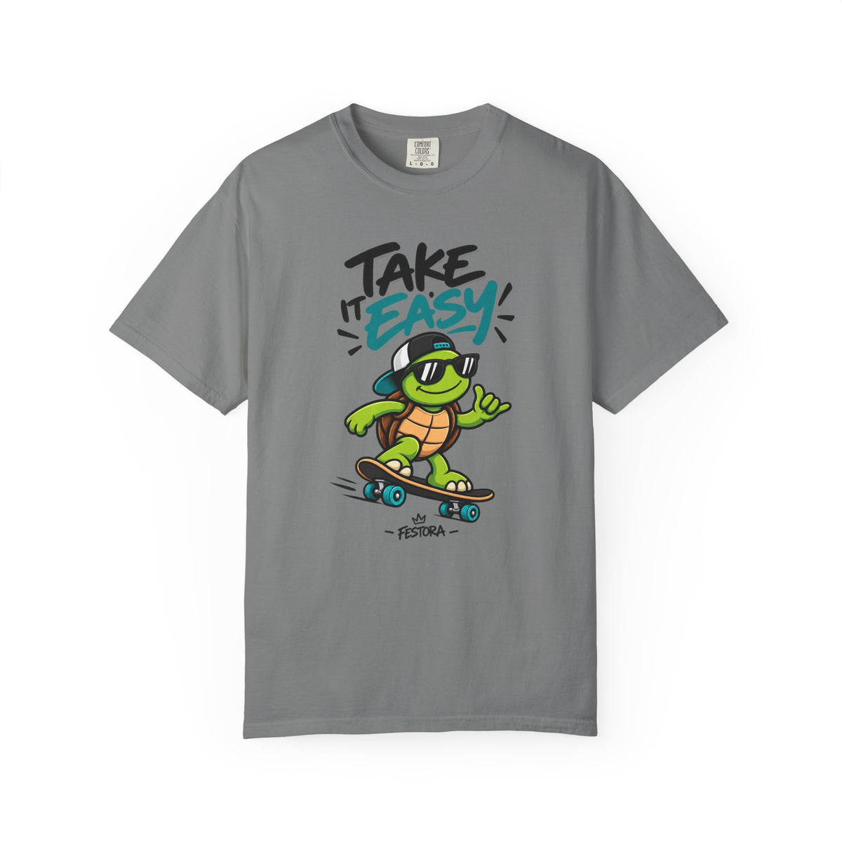 Take It Easy Skate Turtle Graphic T-Shirt | Festora Everyday