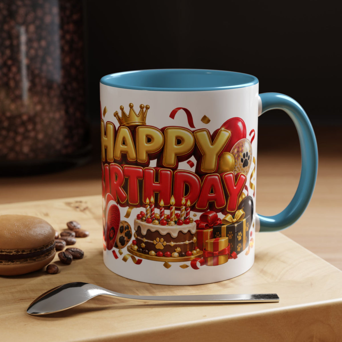 Title: Happy Birthday Jaguar Mug – Colorful 3D Birthday Gift – White Coffee Mug