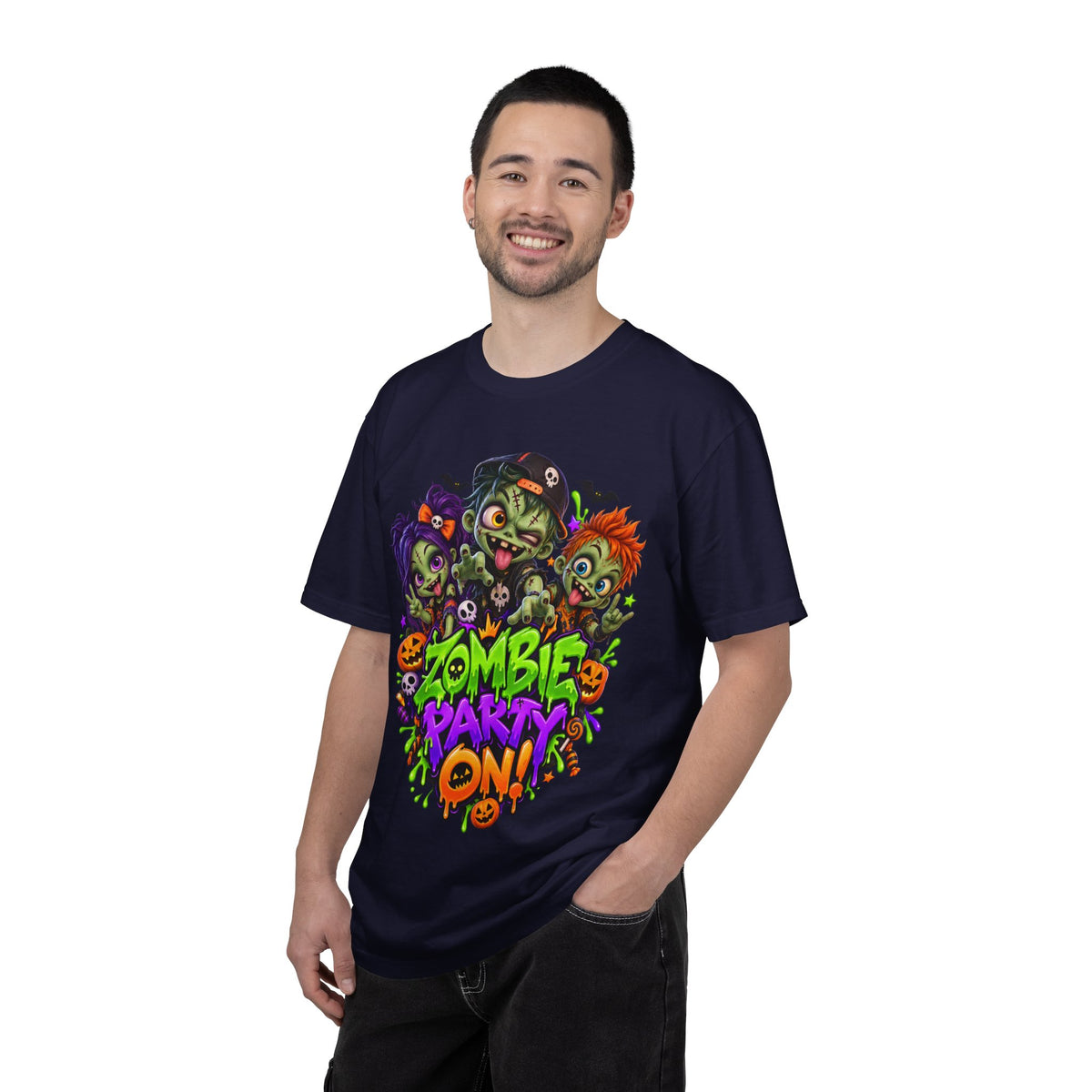 Zombie Party On! – Halloween Zombie Crew Graphic T-Shirt