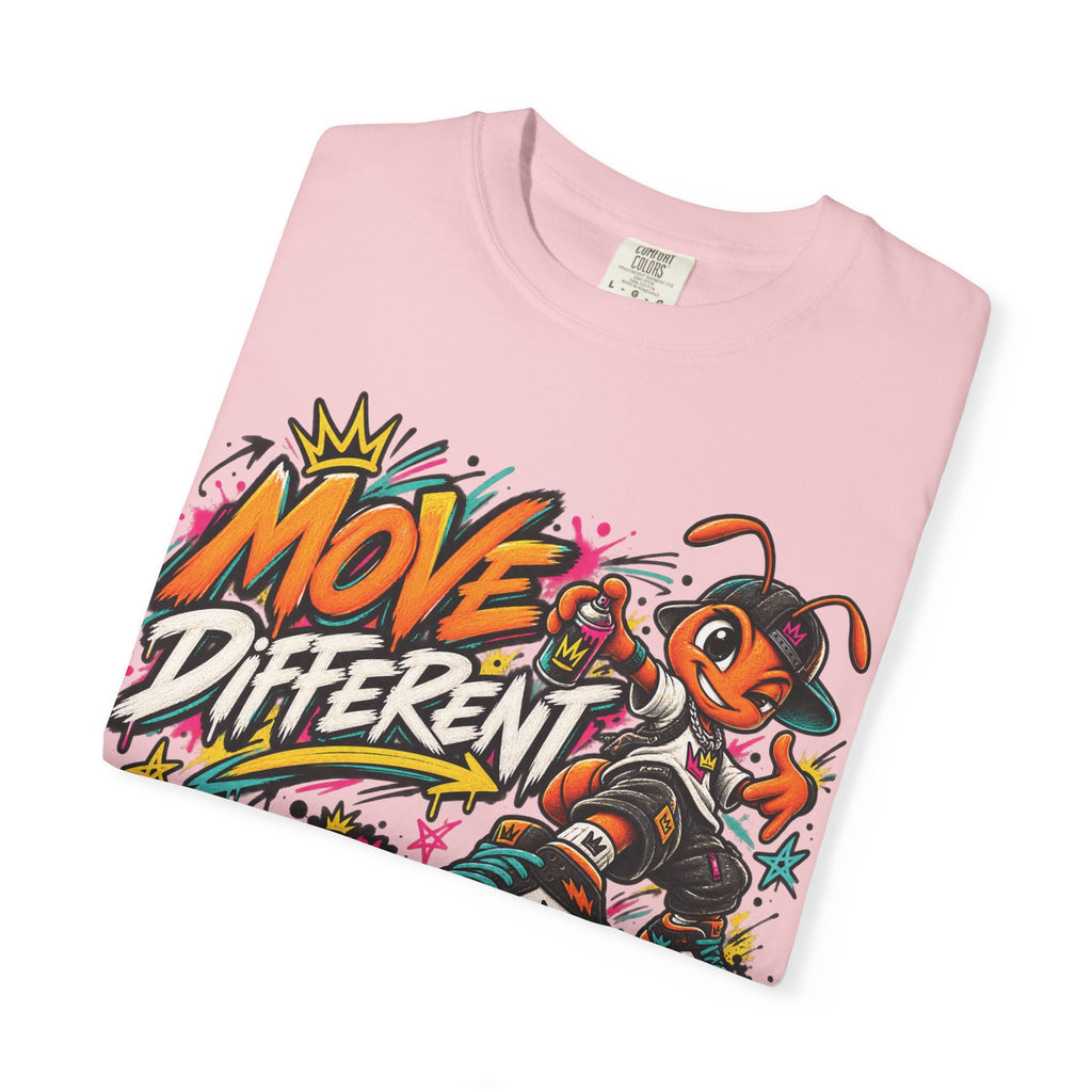 Move Different Graphic T-Shirt — Streetwear Skate Ant Mascot Design