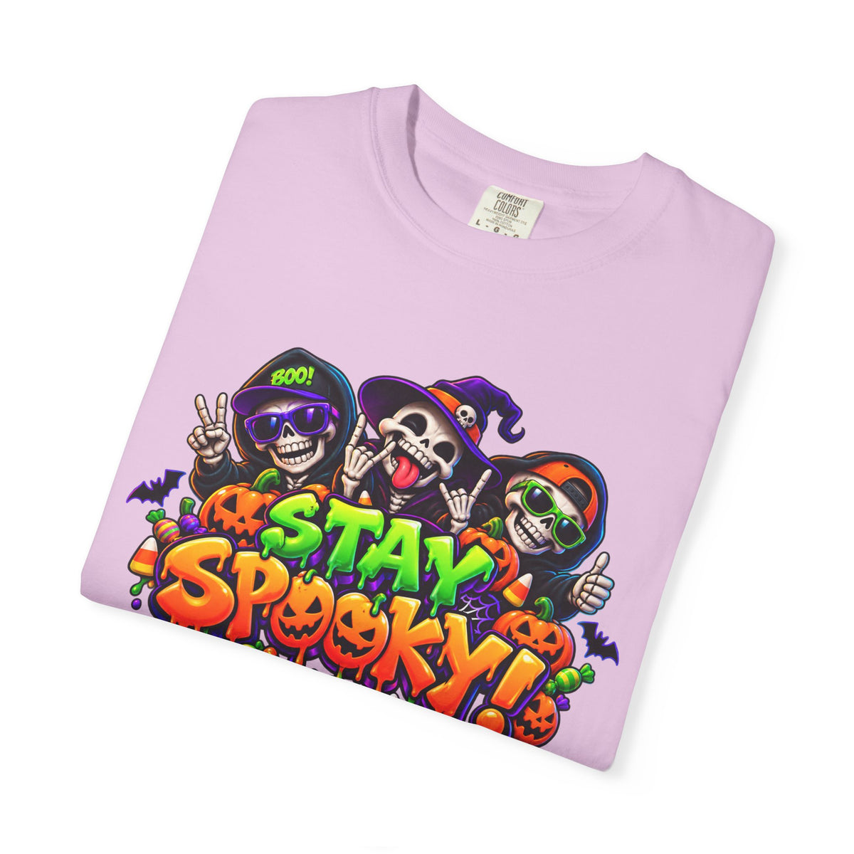 Stay Spooky Halloween T-Shirt – Funny Skeleton Crew Colorful Graphic Tee