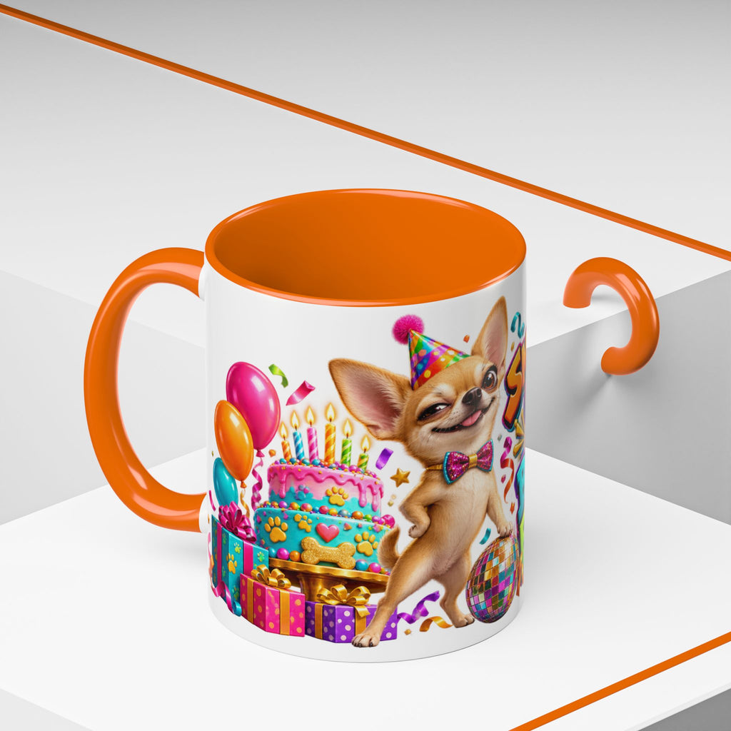 Small Dog Big Birthday Energy Chihuahua White Mug