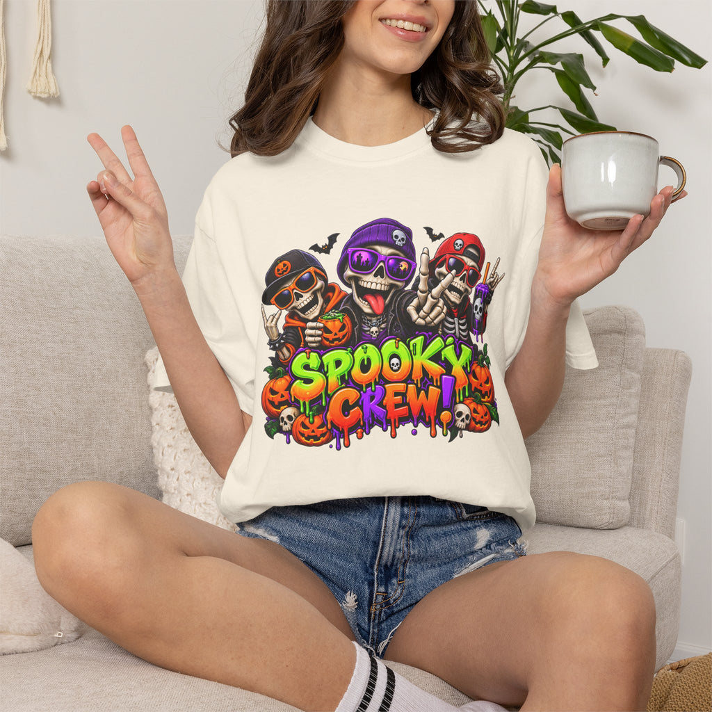 Spooky Crew Halloween T-Shirt – Funny Skeleton Graphic Tee