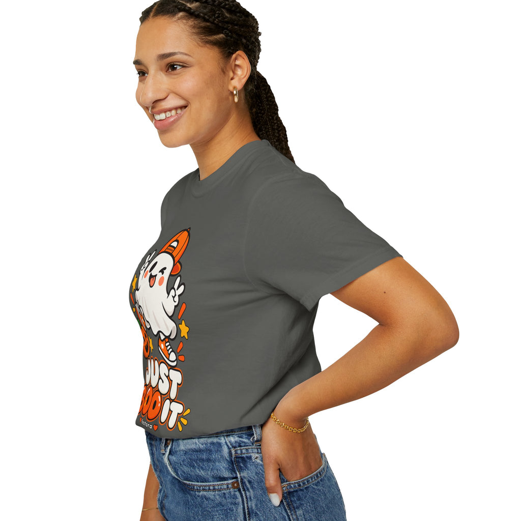 Just Boo It Halloween T-Shirt | Cute Skater Ghost Graphic Tee
