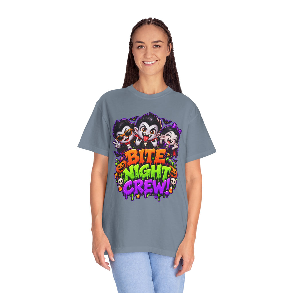 Bite Night Crew Halloween T-Shirt – Funny Vampire Graphic Tee