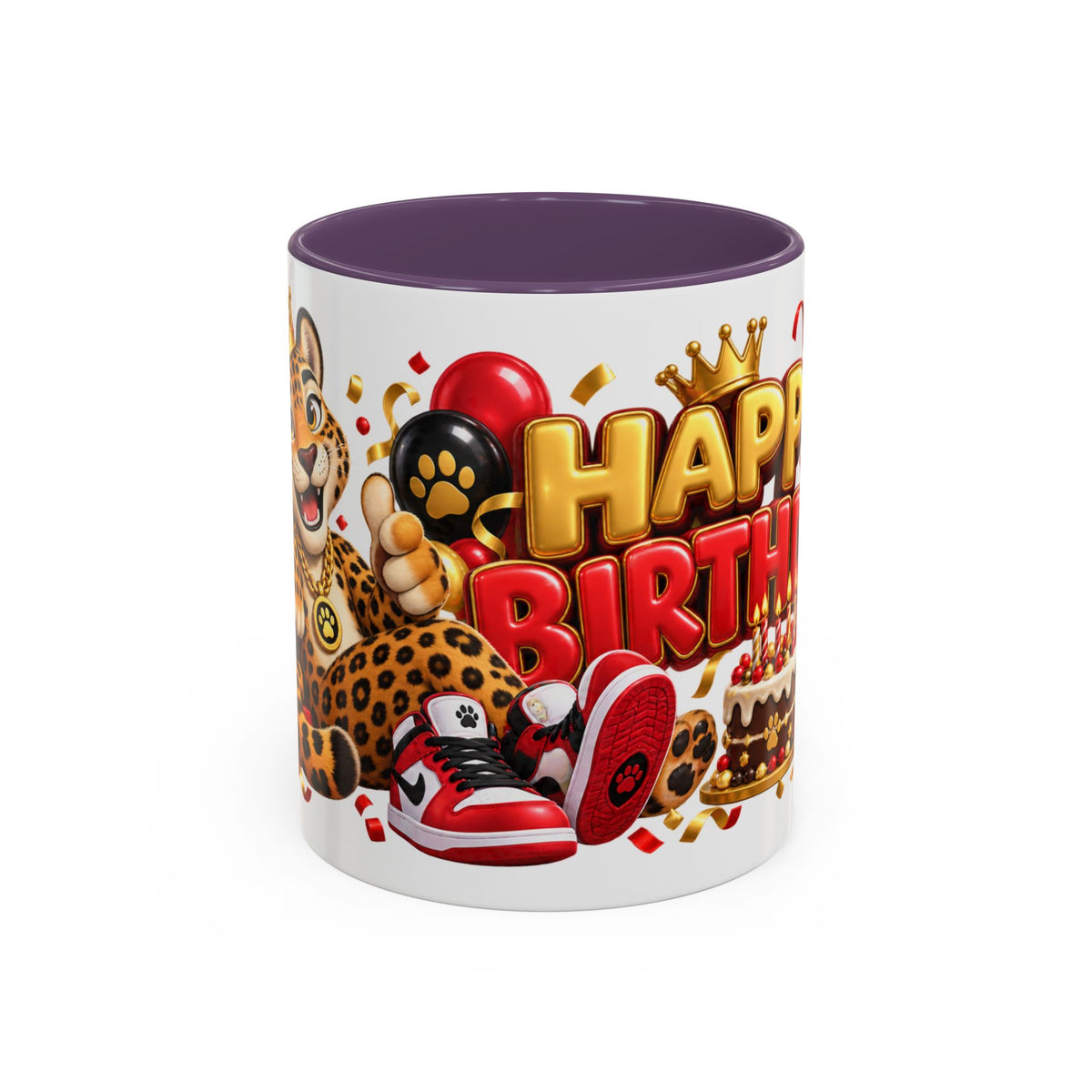 Title: Happy Birthday Jaguar Mug – Colorful 3D Birthday Gift – White Coffee Mug